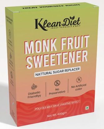 KleanDiet's Monk Fruit Sweetener 250gm | Natural Sweetener | Organic 1:2 Sugar Replacer